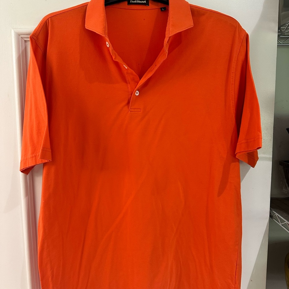 Paul Stuart Orange Polo Shirt Classic Design